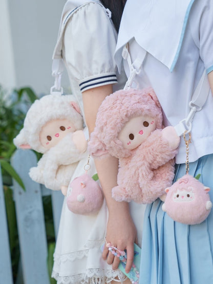 Cute Little Lamb White Plush Backpack/Crossbody