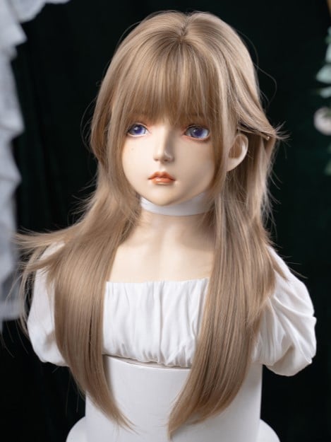 Bangs With Air Brown 65CM LIght Wig Length Straight