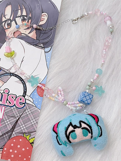 Dreamy Cartoon Pendant Beaded Necklace