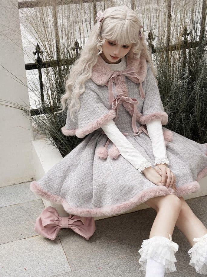 Tweed Fur Dress Fur + Sweet Cape