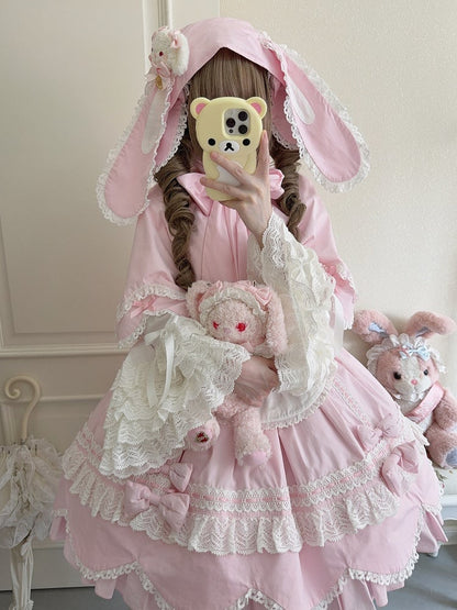 Ears Bunny Cape Pink Hooded