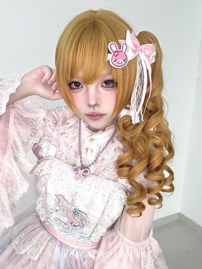 Yellow Ponytail Claw Wig 30CM Synthetic With Clips Double Length