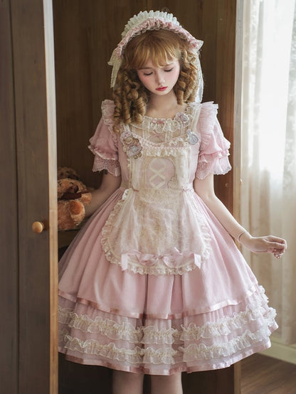 Apron Dressing Embroidery Creamy Table
