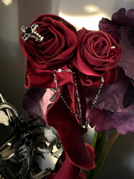 Red/White/Dark Blue/Pink/Purple Gothic Lolita Rosette Brooch