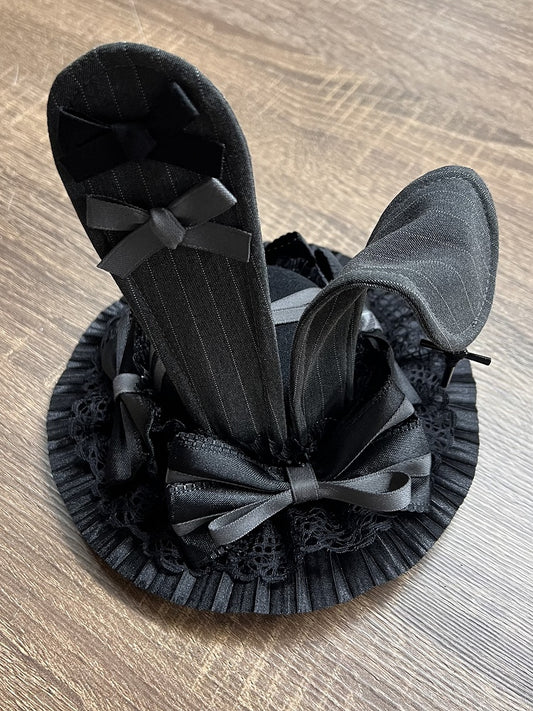 Gothic Bunny Lolita Dunkler Hut Ohren Grau Mini