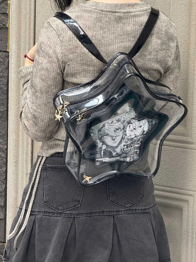 Badge Black Star-shaped Ita Bag PU Detachable Set with Charm