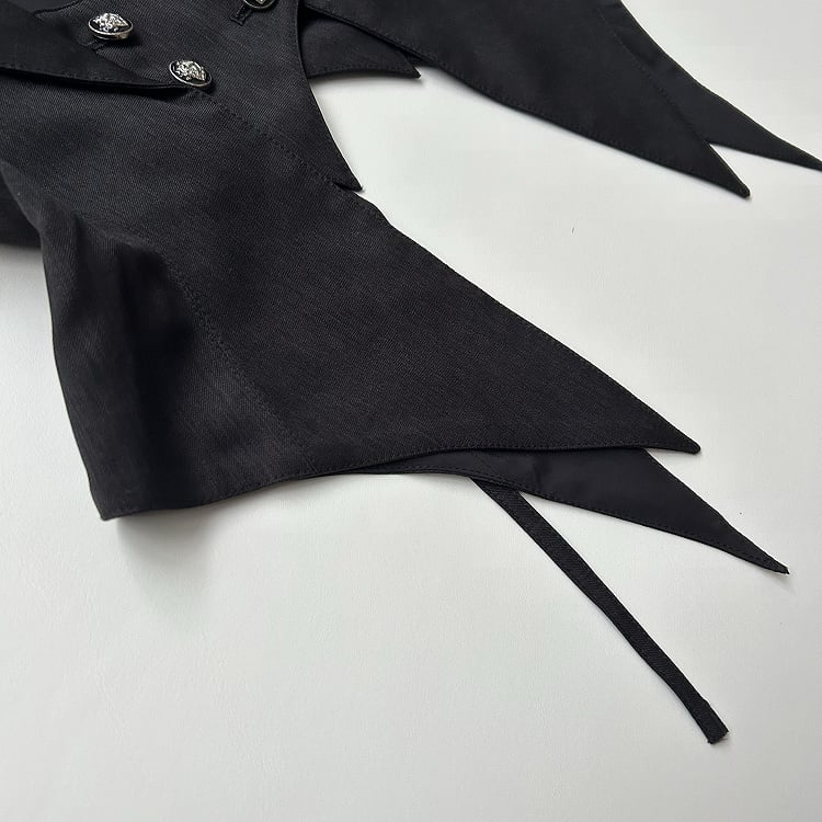 Black Gothic Ouji Lolita Halter Neck Blazer Collar Waistcoat