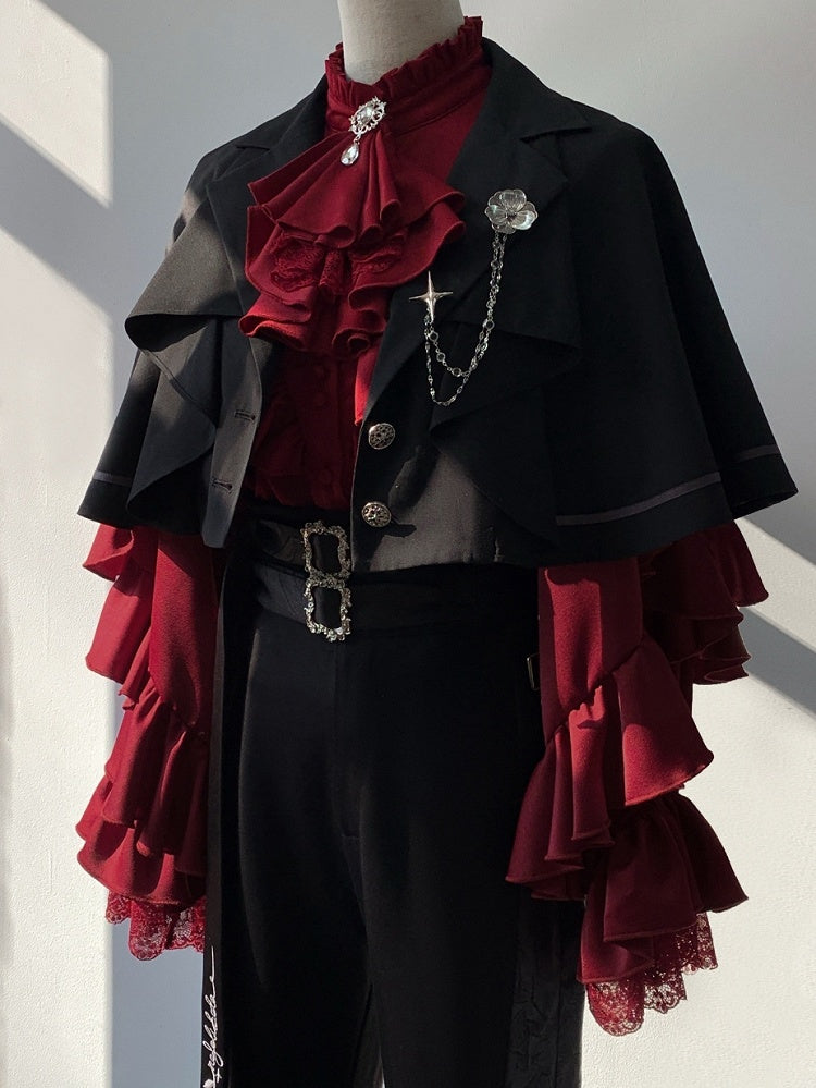 Black Blazer Collar Ouji Lolita Cape