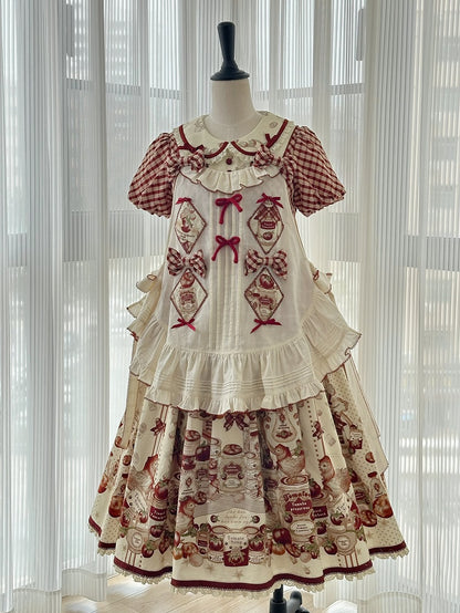 Tomatenschürze Beige Print Lolita Konserviert