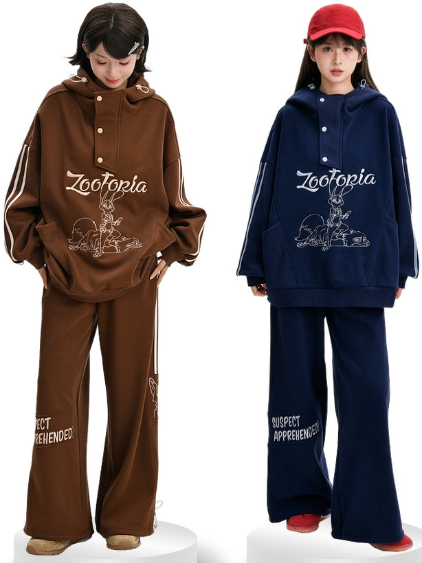 Zootopia Judy and Nick Graphic Brown Hoodie