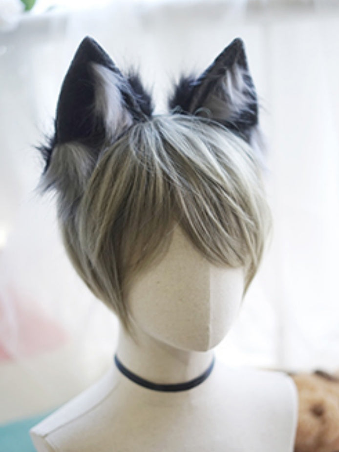 Greyish-green Short Straight Wig With Bangs