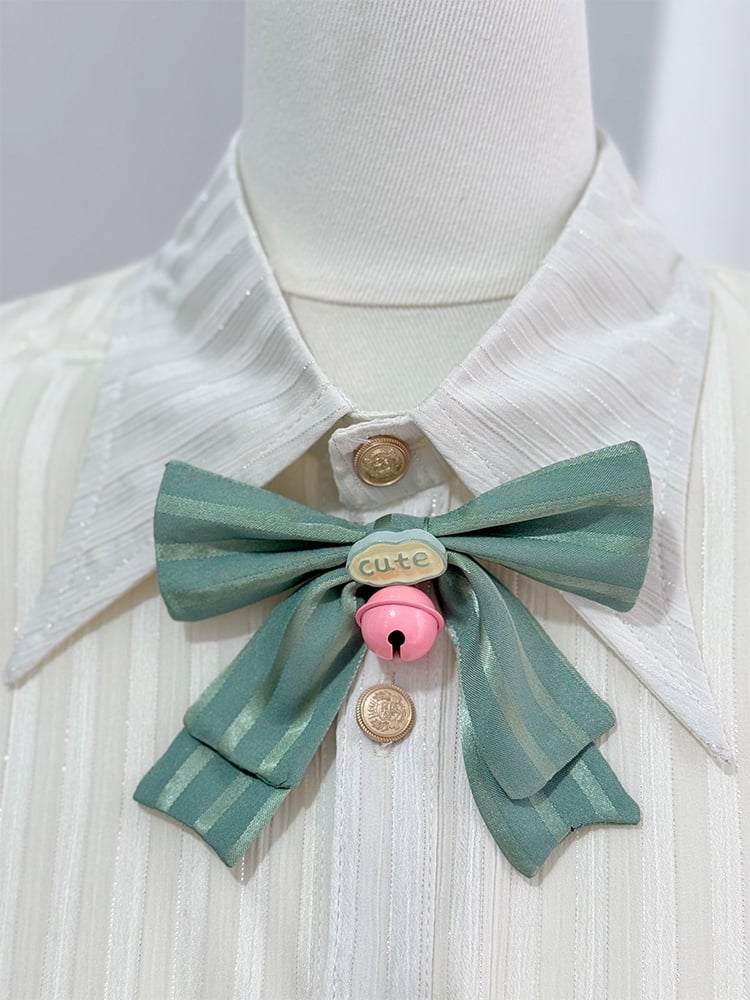 Sleeves Lolita Shirt Ouji Collar Pointed Long Creamy Foldover