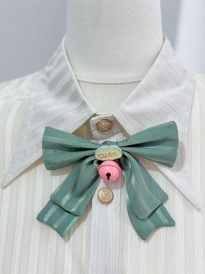 Sleeves Lolita Shirt Ouji Collar Pointed Long Creamy Foldover