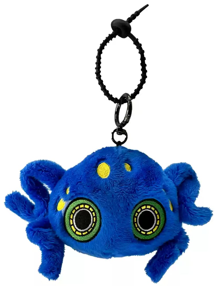 Sapphire Blue Octopus  Gothic Plush Key Chain Charm