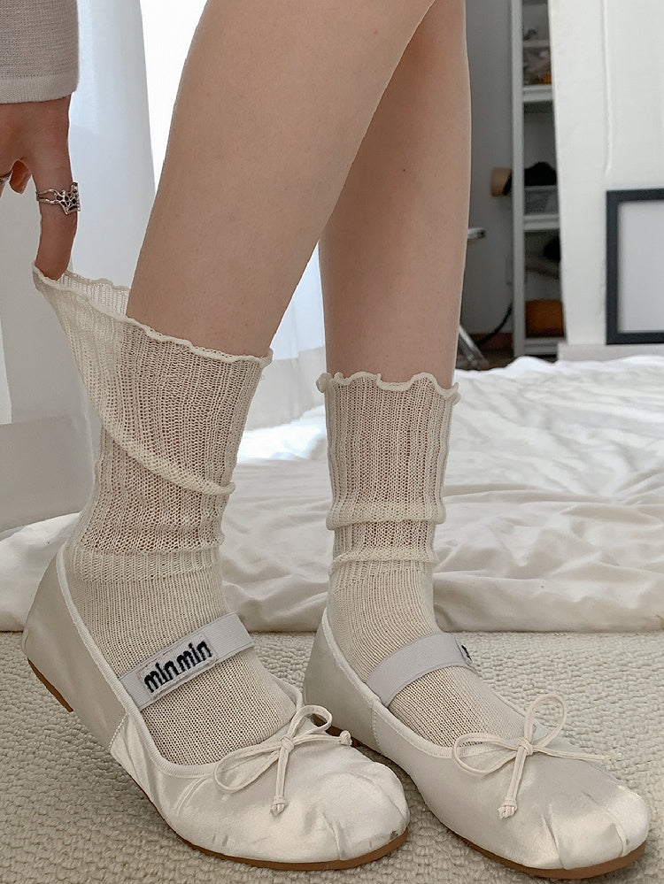Calf Knitted Light Loose Gray/Black/Pink Gray/White/Dark Socks