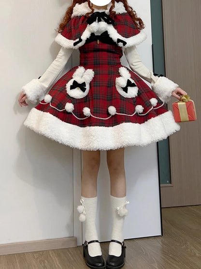 Red Bunny Ears Hooded Cape