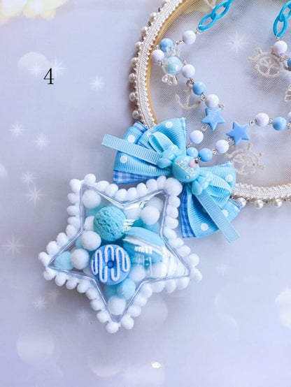 Star Bowknot and Bead Decora Necklace