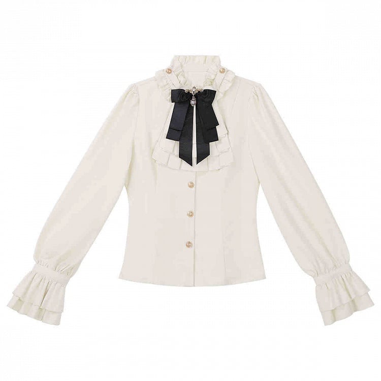 Ensemble complet style Prince Ouji Lolita : chemise à manches longues + manteau à col blazer + pantalon taille haute