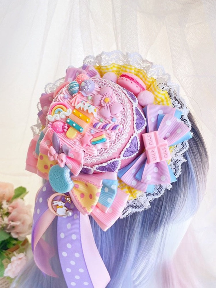 Colorful Bowknot Hairclip Badge Necklace Wristcuffs