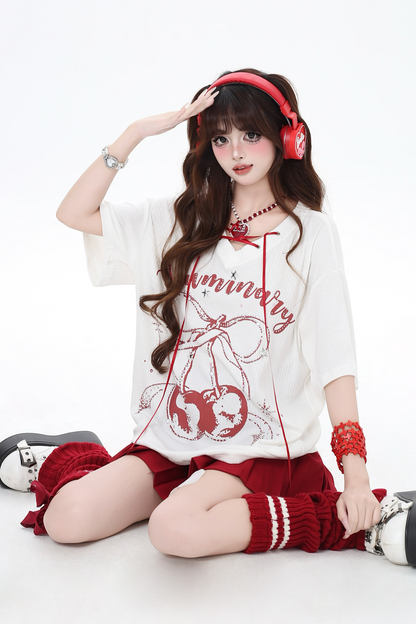 Cover-Up Island T-Shirt Cherry V-Neck Sweet Tropical
