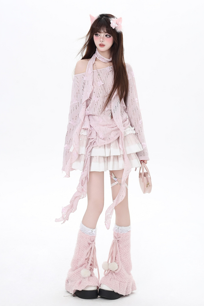 Romantic mesh girly top