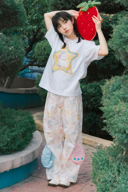 T-Shirt Love mit Sternen-Print