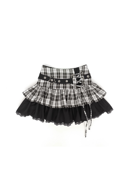 top crop skirt Y2K + checked