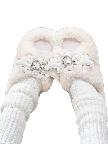 Chaussons à plateforme en fourrure DeVille Shoes Angel