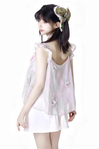 Shorts + Bliss Floral Sleeveless Top Dress