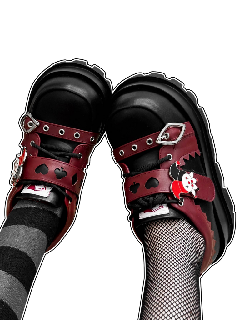 Poker Punk Platform Shoes Clown