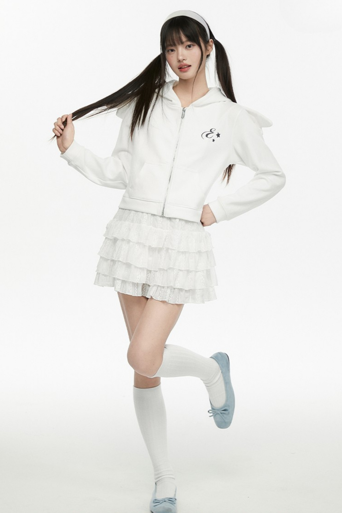 White Wings Hooded Angel Hoodie Short