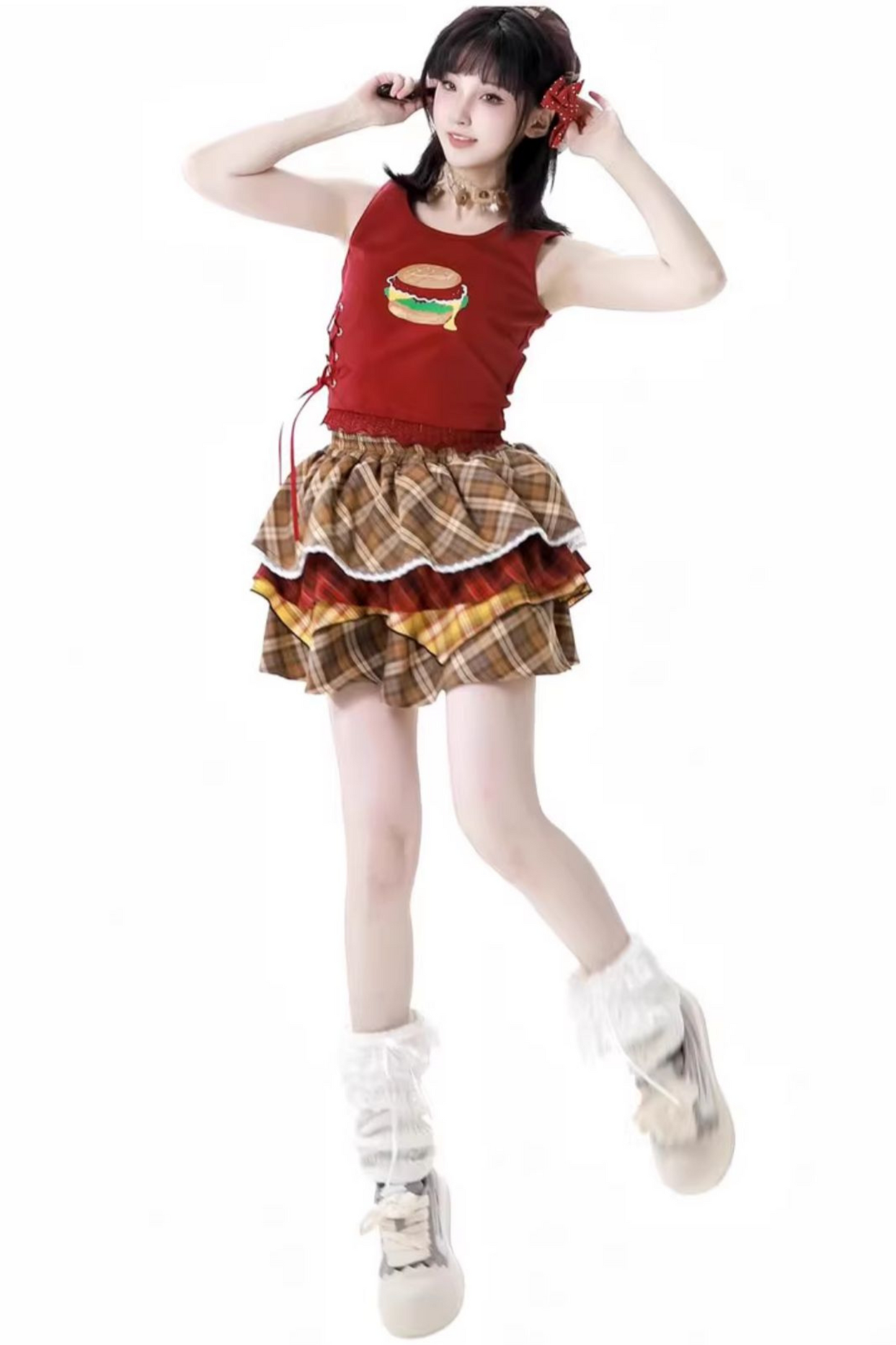 top cake Overshirt sleeveless skirt +