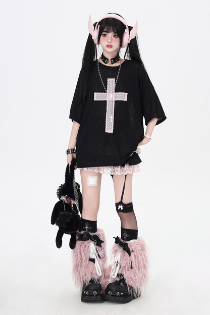 Cross Tops Patch Loose Subculture