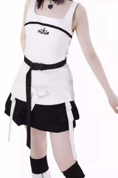 + camisole leg skirt Mode warmers cyber top