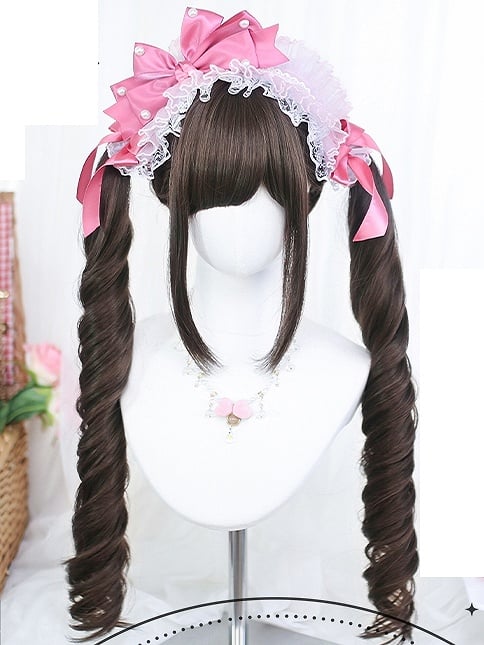 Wavy Pink/Black/Dark With Wigs Brown/Light Brown/Grey/Blonde Long