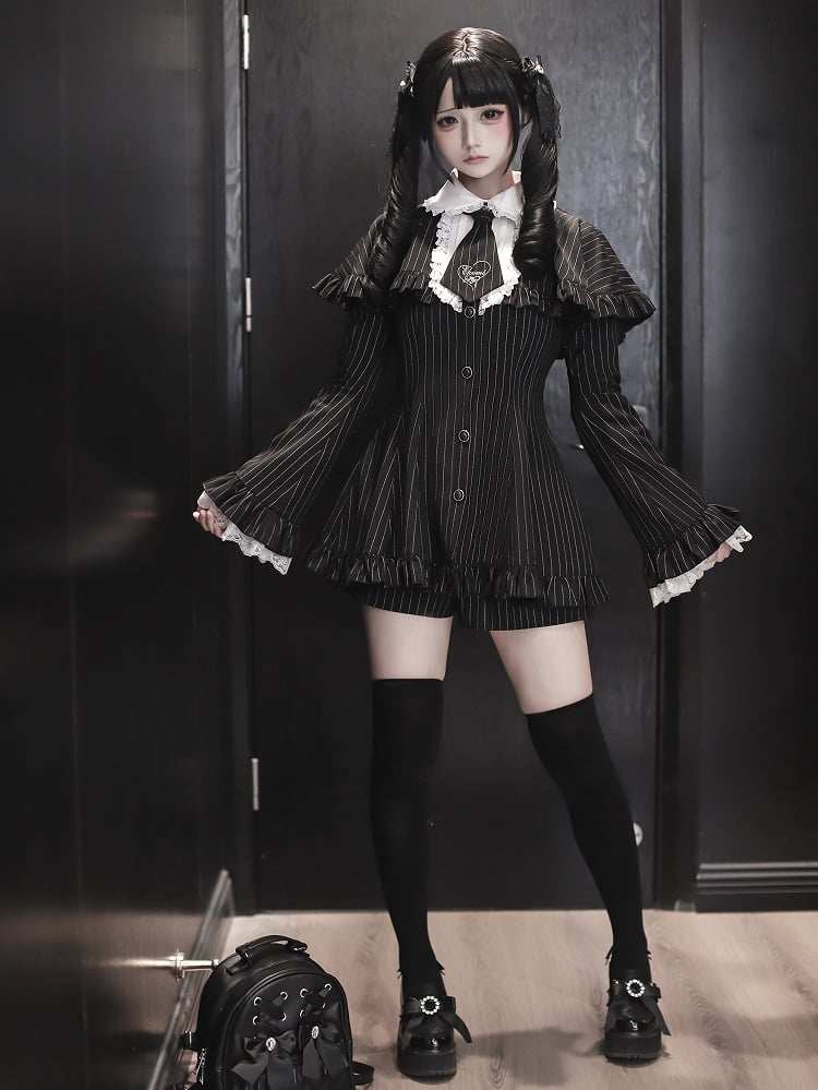 with Kei Hairclips Bow Dangling Kawaii Cross - Hairpin Gothic Black Jirai Beaded Chain