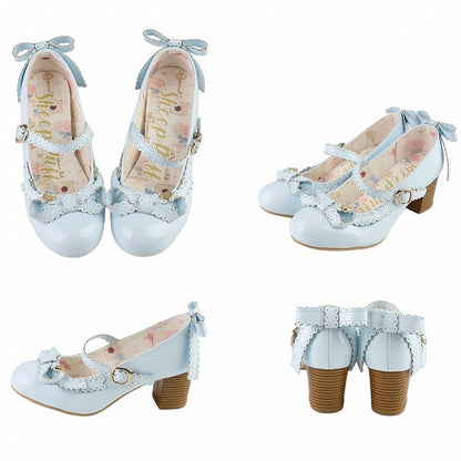 Janes Bow Decorated Mary Blue Top Heart at