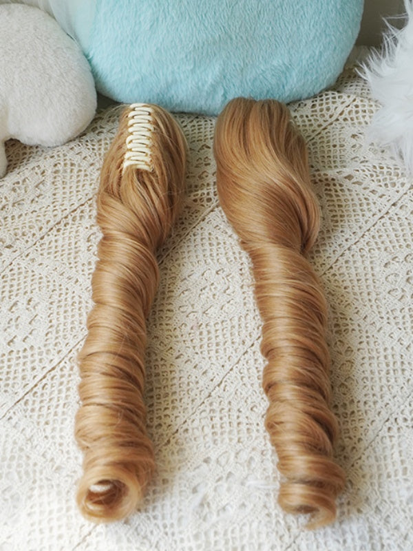 Blonde Bob Cut Straight Wig With Bangs＋Double Long/Short Ponytail Claw Clips