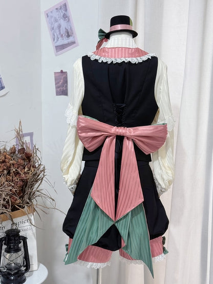 + Zirkusweste und schwarz-rosa Lolita-Blazer mit Kragen-Vibes Ouji