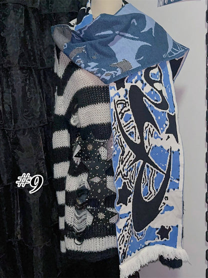 10 Options Punk Anime Print Scarf