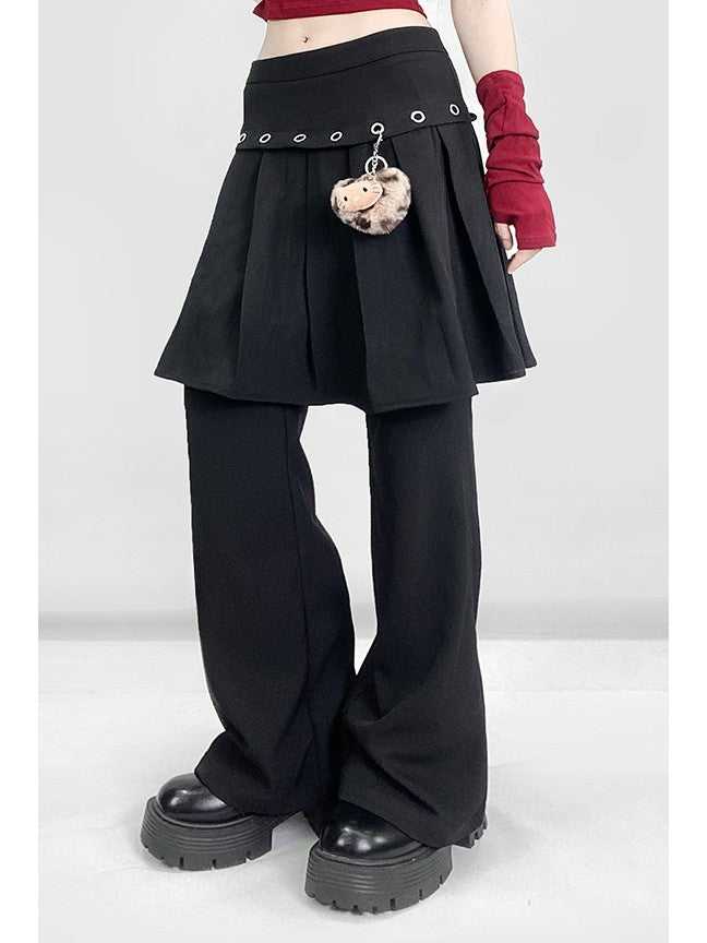 Flare Pleated Glamorous Bittersweet Silhouette Pants Black With