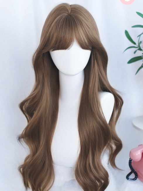 60-70cm Hair Wig Wavy Long Brown