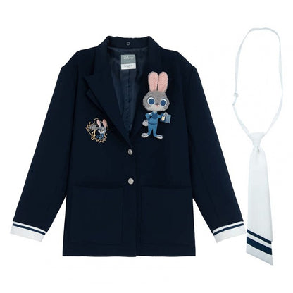 Zootopia Judy Dark Blue Preppy Loose Blazer