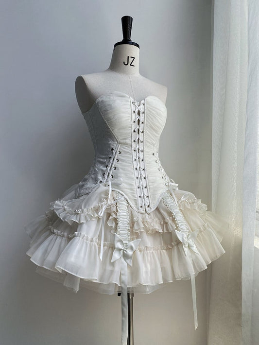 Details Lolita Top Corset White Gothic Lace-up