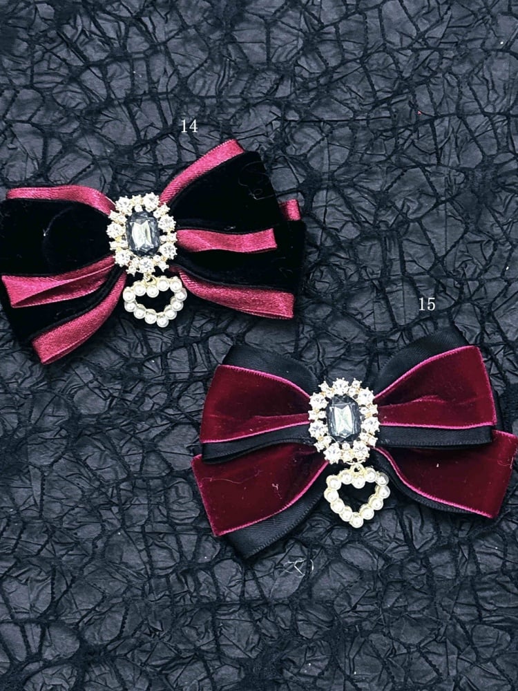 Black Red Halloween Jirai Kei Bowknot Hairclips