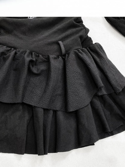 Dress Black Y2K Print Design
