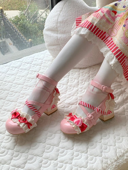 Mary Raspberry Shoes Cake Pink Lolita Jane Strawberry Sweet
