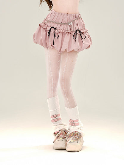 Bowknot Bubble with Pink Details Skirt