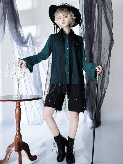 Prince Spider Web Ouji Lolita Gothic Black Shawl
