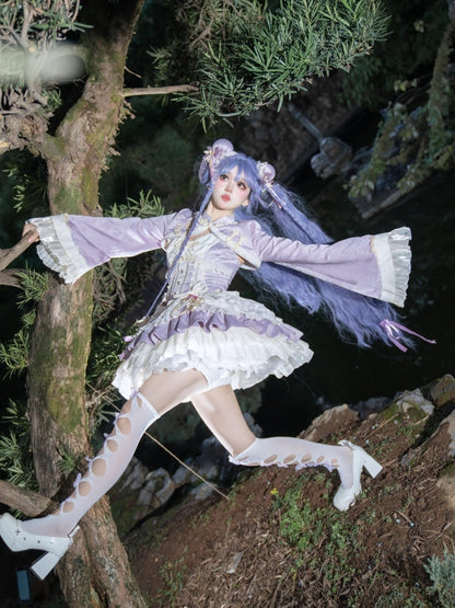 Purple Chinoiserie Style Corset Dress Qi Lolita JSK Set